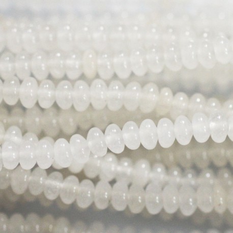Jade white transparent 2.5x4 mm washer - BeauMonde Bijoux