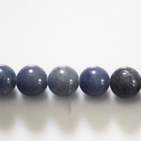 BeauMonde Bijoux - Aventurine bleue 10 mm environ perle ronde A Brésil