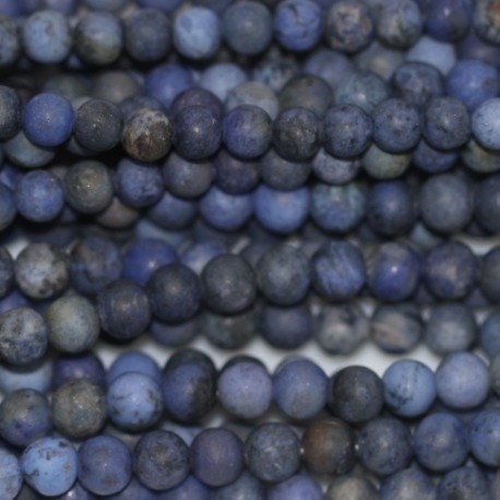 Dumortierite 4 mm matte round bead - BeauMonde Bijoux