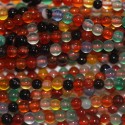 BeauMonde Bijoux - Agate mixte 2 mm perle ronde ton orange