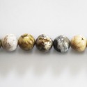 Agate mousse jaune 10 mm environ perle ronde A Afrique