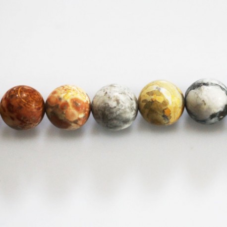 Jasper sky eye 10 mm matte round bead - BeauMonde Bijoux