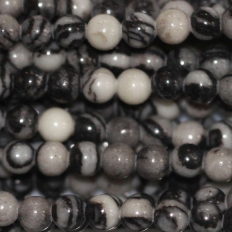 BeauMonde Bijoux - Jaspe web 3 mm environ perle ronde A Australie