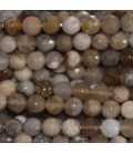 Agate 6 mm ocean fossil round faceted - BeauMonde Bijoux