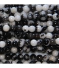 Jasper black/white 4 mm round bead - BeauMonde Bijoux