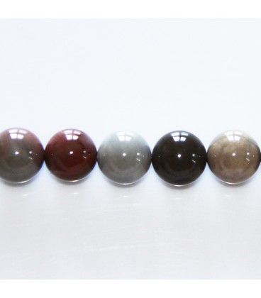 Jasper grey/rust 10 mm round bead - BeauMonde Bijoux