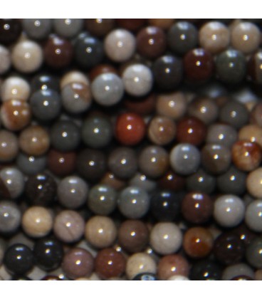 Jasper grey/rust 6 mm round bead - BeauMonde Bijoux