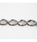Hematite silver 10x14 mm faceted oval - BeauMonde Bijoux