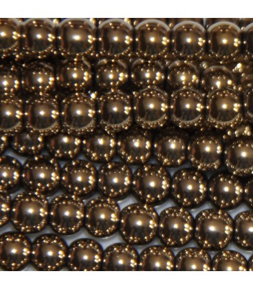 Hematite golden light 6 mm round - BeauMonde Bijoux