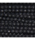 Agate noire 4 mm perle ronde facettée mat
