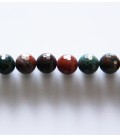 Jasper 8 mm round faceted bead blood stone (sanguin) - BeauMonde Bijoux