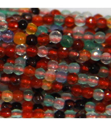 BeauMonde Bijoux - Agate orange mixte 2 mm perle ronde facettée