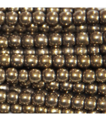 BeauMonde Bijoux - Hématite dorée 4/4.2 mm environ perle ronde, trou de 1 mm environ