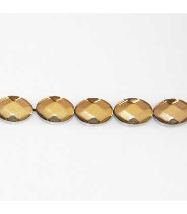 BeauMonde Bijoux - Hématite dorée 10x14 mm environ ovale facetté