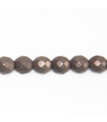 Hematite 8 mm matt copper faceted round bead - BeauMonde Bijoux
