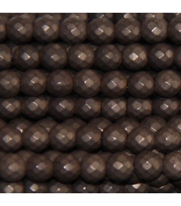 Hematite 6 mm matt copper faceted round bead - BeauMonde Bijoux