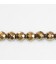 Hématite dorée 8 mm environ perle ronde facettée, trou 1.1 mm environ
