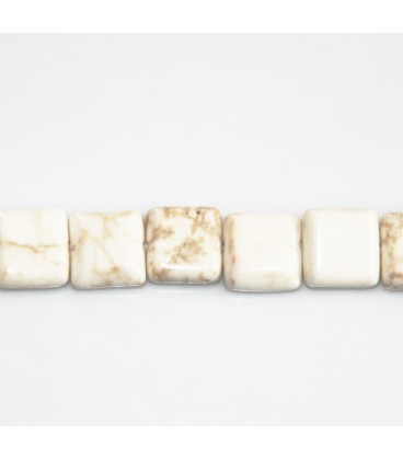 BeauMonde Bijoux - Howlite 10x10 mm carré ivoire