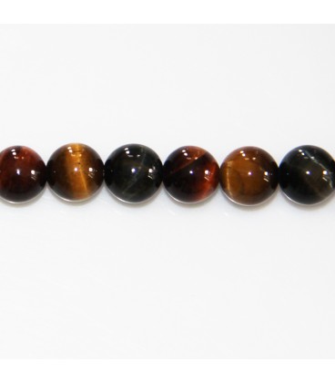 BeauMonde Bijoux - Oeil de tigre 3 couleurs 8 mm environ perle ronde (tigre/taureau/faucon) qualité AA Afrique du sud