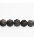 Obsidian gold 10 mm round matte bead Mexico - BeauMonde Bijoux