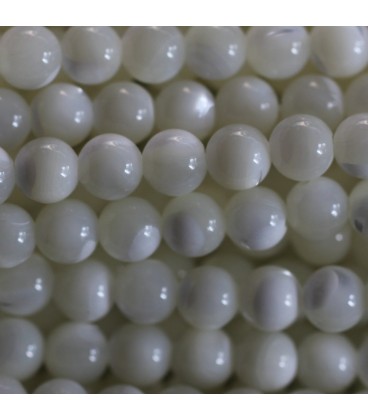 BeauMonde Bijoux - Nacre blanche 6 mm environ perle ronde A Indonésie