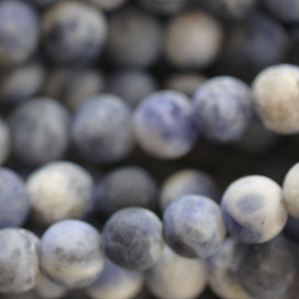 Sodalite 6 mm perle ronde mixte mat A Afrique du Sud