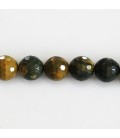 Jasper ocean 10 mm round faceted green/mustard/purple bead - BeauMonde Bijoux