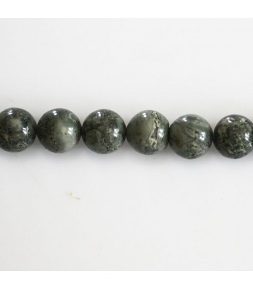 Jasper 8 mm round grey/green sustained bead - BeauMonde Bijoux