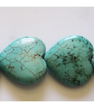 Howlite 35 mm turquoise heart - BeauMonde Bijoux