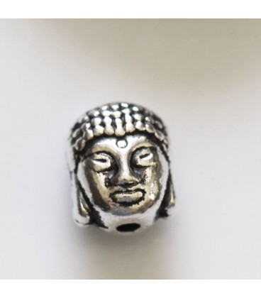 BeauMonde Bijoux - Tête de bouddha 11x9 mm métal argenté vieilli