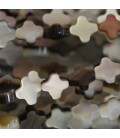 Grey mother-of-pearl 6 mm flat clover - BeauMonde Bijoux