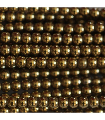 BeauMonde Bijoux - Hématite dorée 3/3.4 mm environ perle ronde
