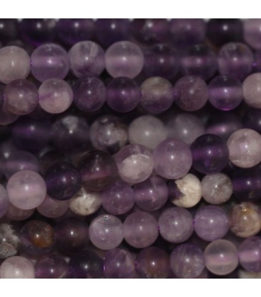 BeauMonde Bijoux - Amethyste chevron 4 mm environ perle ronde mat A Brésil