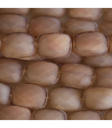 Glass bead 14x10 mm faceted rectangle - BeauMonde Bijoux