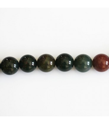 BeauMonde Bijoux - Jaspe 8 mm perle ronde blood stone (sanguin) A+ Inde