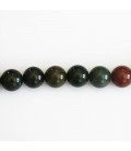 Jasper blood stone 8 mm round bead (sanguin)