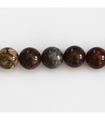 BeauMonde Bijoux - Opale vert/marron 10 mm perle ronde Afrique