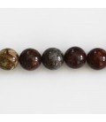 Opale vert/marron 10 mm perle ronde Afrique