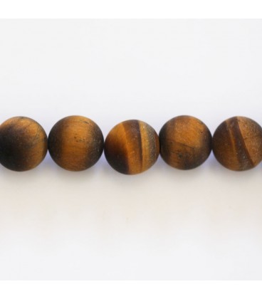 Tiger eye 10 mm matte round bead - BeauMonde Bijoux