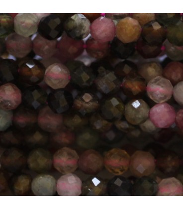 Tourmaline multi 3 mm faceted round bead - BeauMonde Bijoux