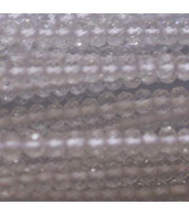 BeauMonde Bijoux - Cristal de roche 2x3 mm environ rondelle facettée A+ Brésil
