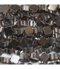 Hematite 4 mm flower 4 petals silver treated flat