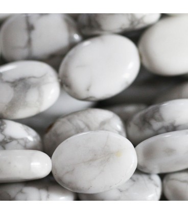 BeauMonde Bijoux - Howlite blanche 10x14mm ovale plat A Canada