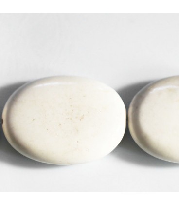 Howlite 40X30 mm ivory flat oval - BeauMonde Bijoux