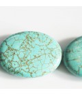 BeauMonde Bijoux - Howlite 40X30 mm ovale plat turquoise