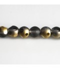 Glass bead 8 mm round matte/shiny large facets - BeauMonde Bijoux