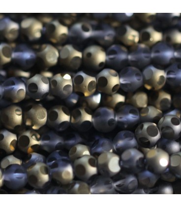 BeauMonde Bijoux - Perle verre 4 mm ronde mat/brillant grandes facettes