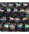 Perle verre 6 mm ronde mat/brillant grandes facettes