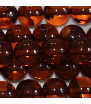 BeauMonde Bijoux - Ambre baltique 8 mm perle ronde cherry trou 0.8 mm (utiliser élastique 0.7mm)