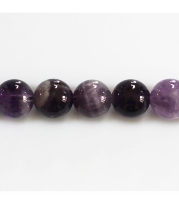 BeauMonde Bijoux - Améthyste chevron 9.8/10 mm environ perle ronde Brésil